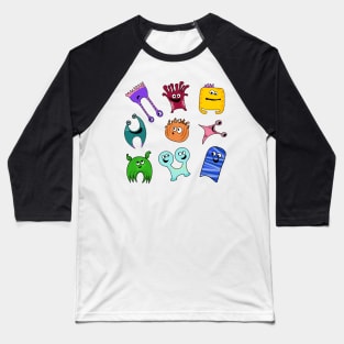 Colorful Monsters Baseball T-Shirt